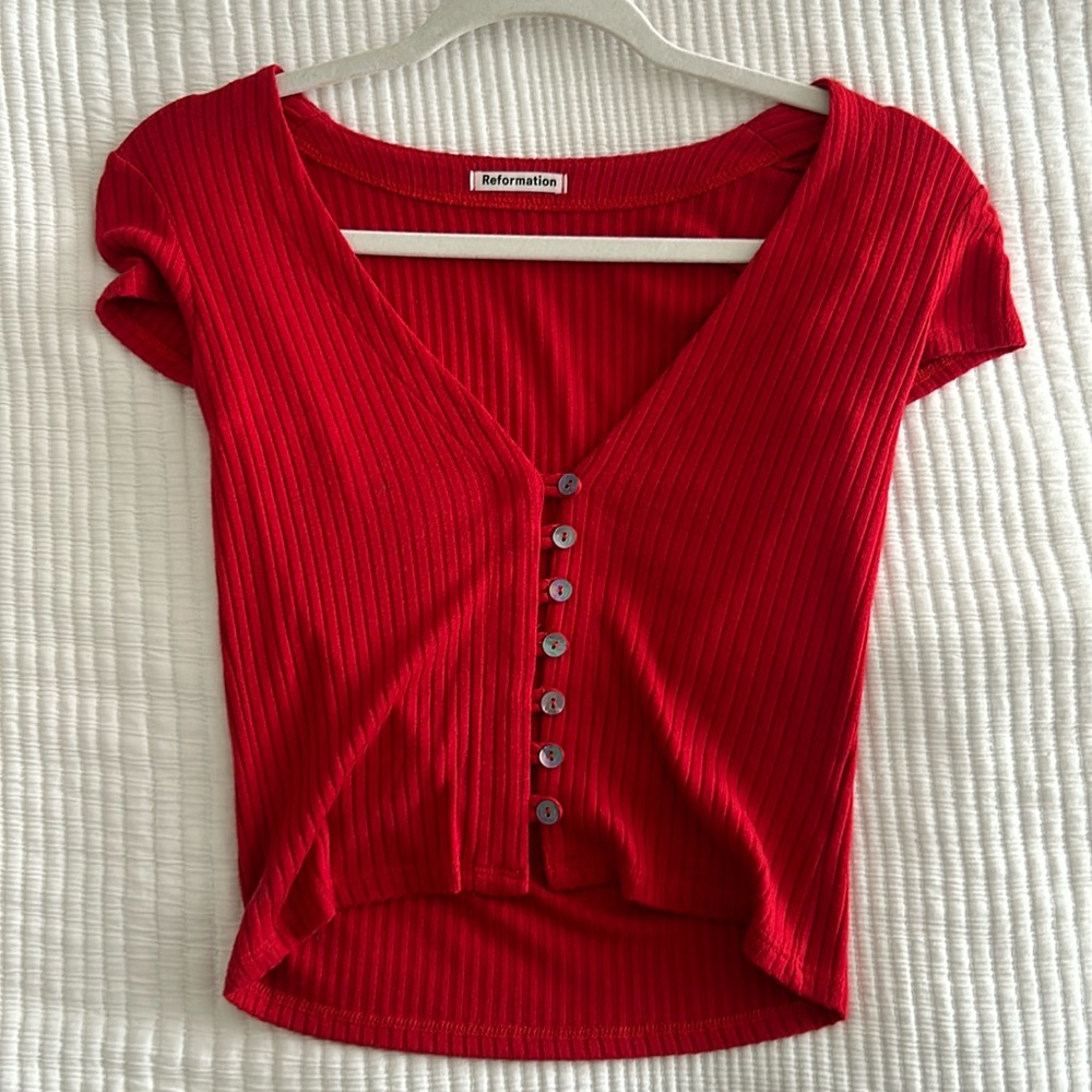 NELLA red reformation short sleeve top